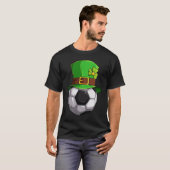 Saint Patrick's Day Lucky Voetbal met Leprechaun T-shirt (Voorkant volledig)