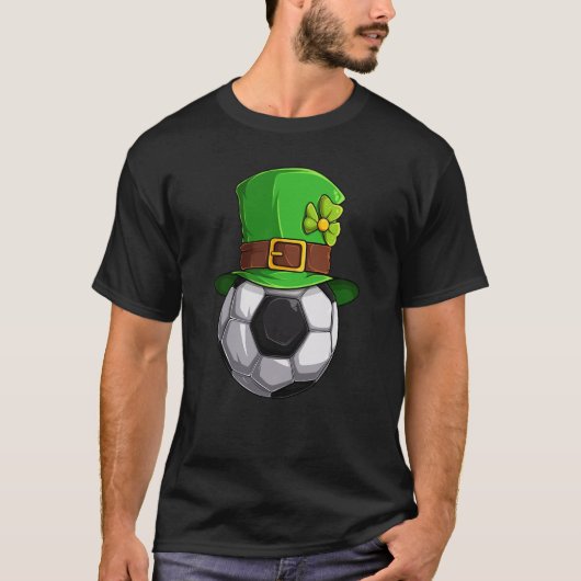 Saint Patrick's Day Lucky Voetbal met Leprechaun T-shirt (Voorkant)