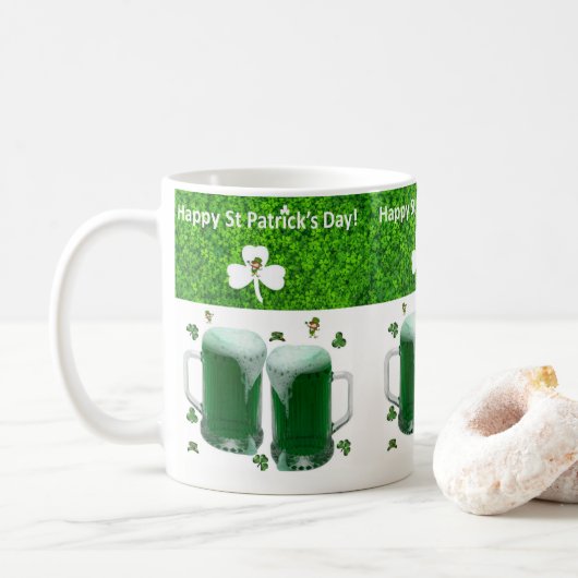 Saint Patrick's Day Mok Bier (Met donut)