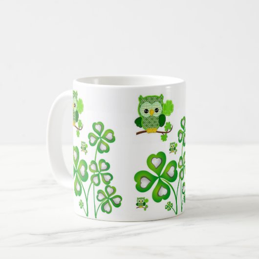 Saint Patrick's Day Mok Owl (Voorkant links)