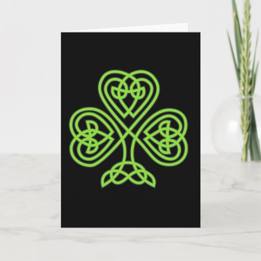 Saint Patrick's Day Notecard~Celtic Shamrock Kaart (Voorkant)