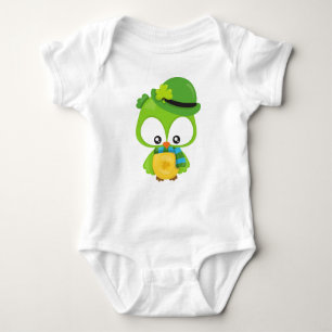 Saint Patrick's Day Owl, Clovers, Leprechaun Pet Romper