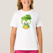 Saint Patrick's Day Owl, Clovers, Leprechaun Pet T-shirt (Voorkant)