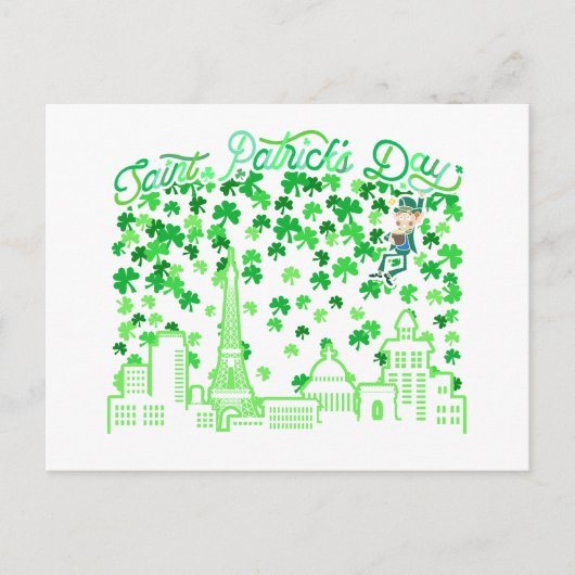 Saint Patrick's Day Parijs Frankrijk Briefkaart (Voorkant)