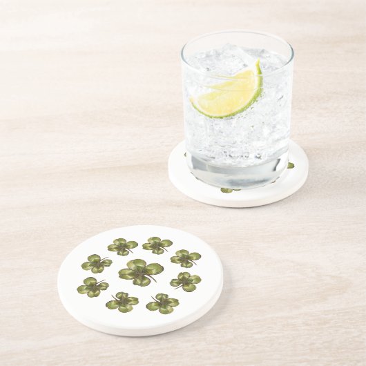 SAINT PATRICK'S DAY PARTY 6 Shamrock Zandsteen Onderzetter (Zijkant)