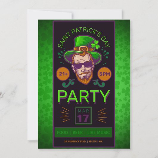 Saint Patrick's Day Party Flyer Kaart (Voorkant)