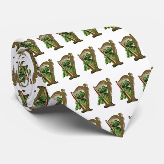 SAINT PATRICK'S DAY PARTY/IRISH HARP AND SHAMROCK STROPDAS (Opgerold)