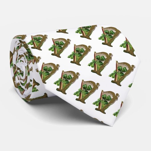 SAINT PATRICK'S DAY PARTY/IRISH HARP AND SHAMROCK STROPDAS (Opgerold)