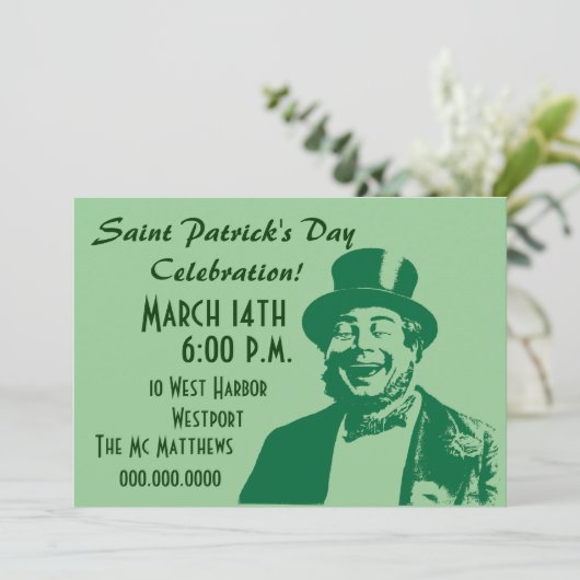 Saint Patrick's Day Party of Irishman Invitation Kaart (Staand voorkant)