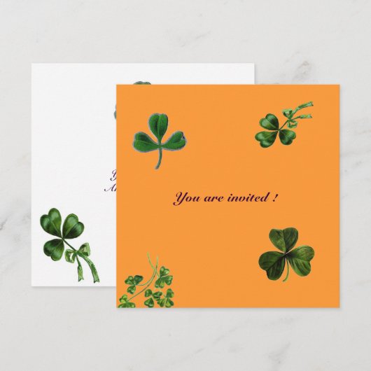 SAINT PATRICK'S DAY PARTY shamrock, oranje, groen Kaart (Voorkant / Achterkant)