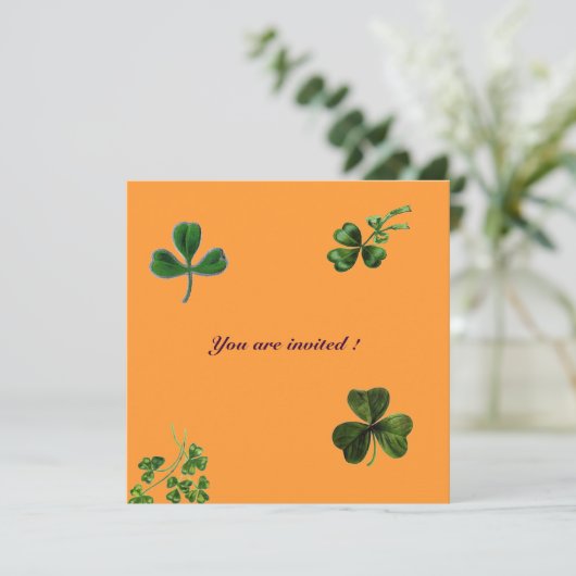 SAINT PATRICK'S DAY PARTY shamrock, oranje, groen Kaart (Staand voorkant)