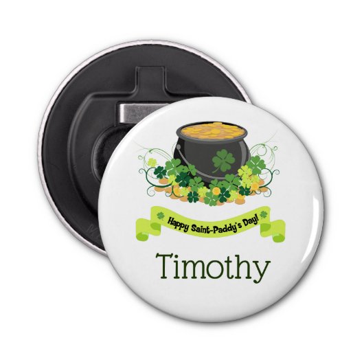 Saint Patrick's Day plezier Button Flesopener (Voorkant)