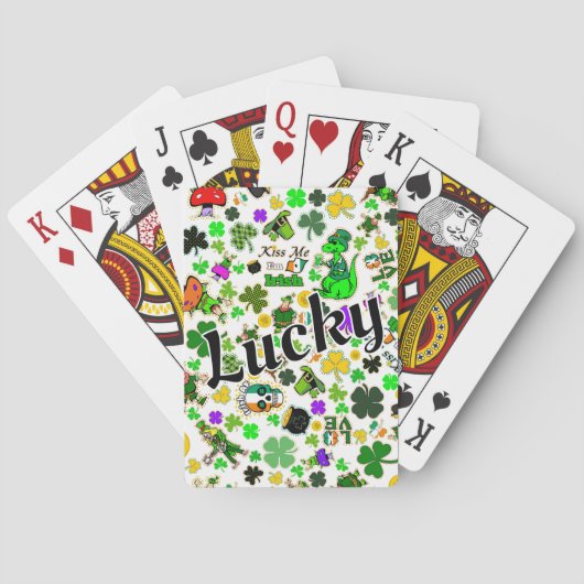 Saint Patrick's Day Poker Spel Good Lucky Charms Pokerkaarten (Achterkant)