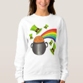 Saint Patrick's Day Pot o Gold Rainbow Leprechaun Trui (Voorkant)