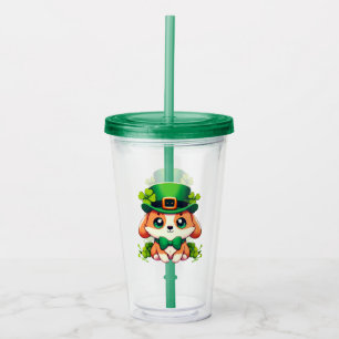 Saint Patricks' Day puppy Acryl Drinkbeker