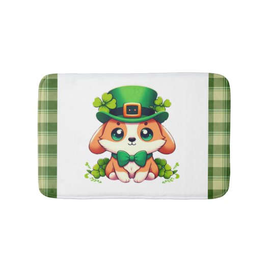 Saint Patricks' Day puppy Badmat (Voorkant)