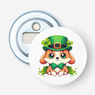 Saint Patricks' Day puppy Button Flesopener