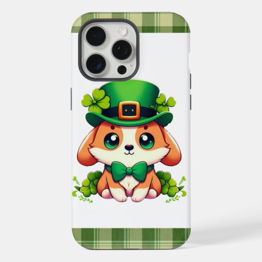 Saint Patricks' Day puppy iPhone Hoesje (Achterkant)