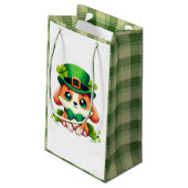 Saint Patricks' Day puppy Klein Cadeauzakje (Achterkant Gekanteld)