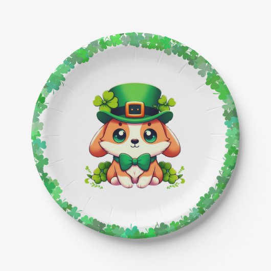 Saint Patricks' Day puppy Papieren Bordje (Voorkant)