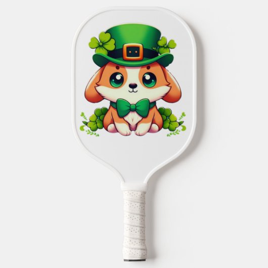 Saint Patricks' Day puppy Pickleball Paddle (Voorkant)