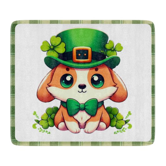 Saint Patricks' Day puppy Snijplank (Voorkant)