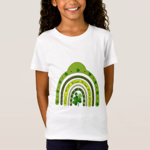 Saint Patricks Day Rainbow Shamrocks Lucky Girl T-shirt