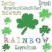 Saint Patrick's Day Regenboog Shamrocks Vinyl Sticker (Voorkant)