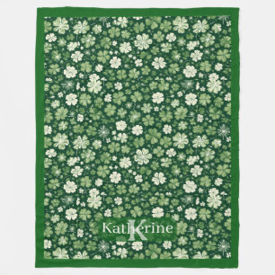 Saint Patricks Day Regenende Shamrocks 4 Leaf Clov Fleece Deken