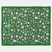Saint Patricks Day Regenende Shamrocks 4 Leaf Clov Fleece Deken (Voorkant (Horizontaal))