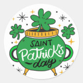 Saint Patrick's Day Ronde Sticker (Voorkant)