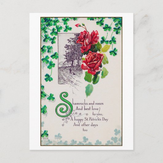 Saint Patrick's Day Roos,  Briefkaart (Voorkant)