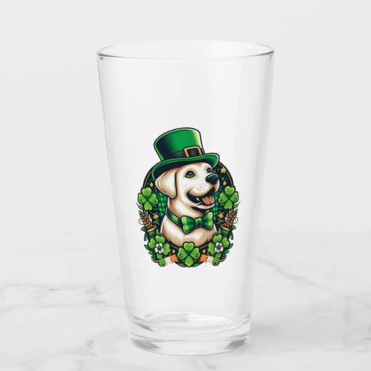 Saint Patrick's Day Schattige Dog Glas (Voorkant)