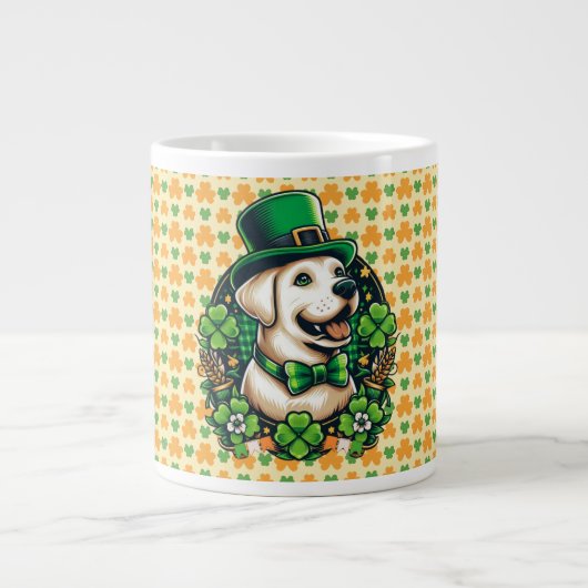 Saint Patrick's Day Schattige Dog Grote Koffiekop (Voorkant)