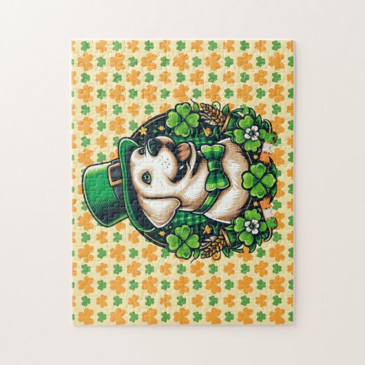 Saint Patrick's Day Schattige Dog Legpuzzel (Verticaal)
