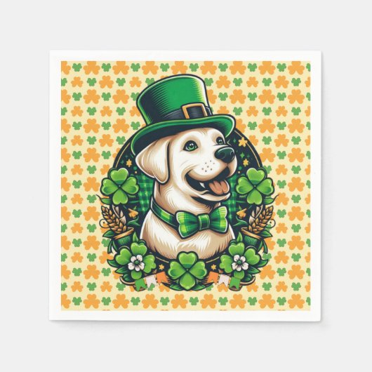 Saint Patrick's Day Schattige Dog Servet (Voorkant)