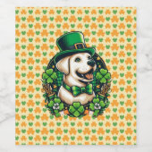 Saint Patrick's Day Schattige Dog Wijn Etiket (Enkel label)