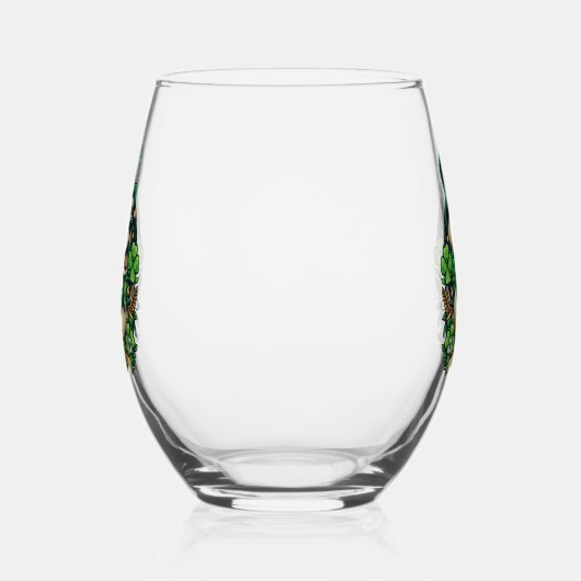 Saint Patrick's Day Schattige Dog Wijnglas Zonder Voet (Rechts)