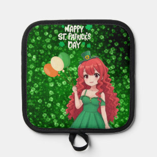 Saint Patrick's day schattige, Ierse anime klasse Pannenlap