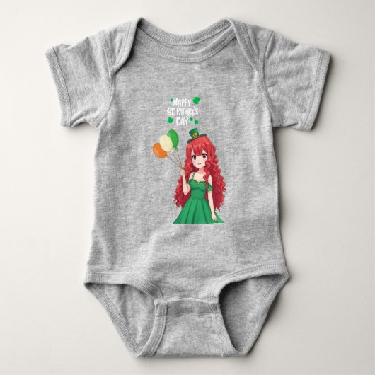 Saint Patrick's day schattige, Ierse anime klasse Romper (Voorkant)