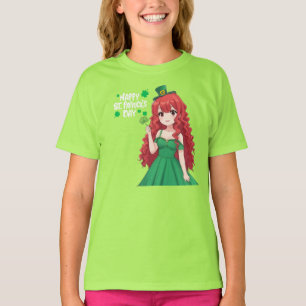 Saint Patrick's day schattige, Ierse anime klasse T-shirt