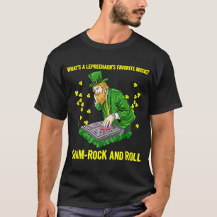 Saint Patricks Day Sham Rock DJ Music Roll T-shirt