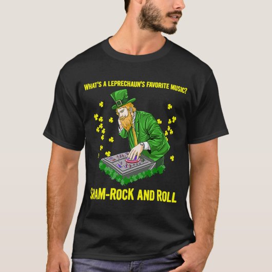 Saint Patricks Day Sham Rock DJ Music Roll T-shirt (Voorkant)