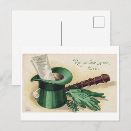 Saint Patrick's Day, Shamrock,  Briefkaart (Voorkant / Achterkant)