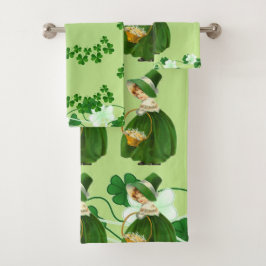 Saint Patricks Day Shamrock Cute Lucky Girl Green Bad Handdoek