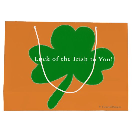 Saint Patrick's Day Shamrock Gift Bags Large Cadeautasje (Achterkant)