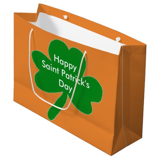 Saint Patrick's Day Shamrock Gift Bags Large Cadeautasje (Voorkant Gekanteld)