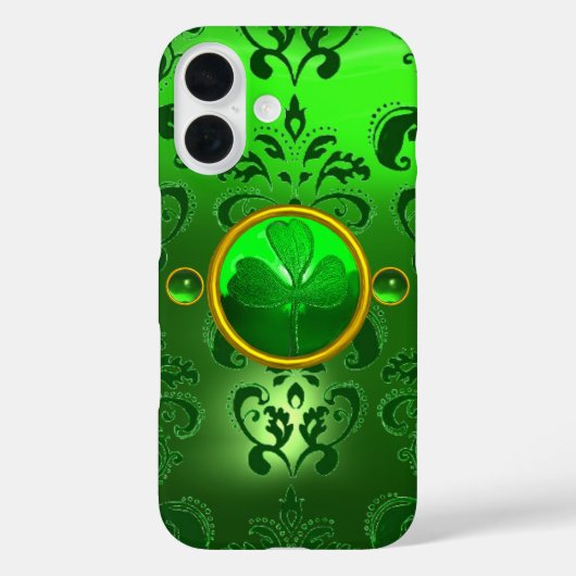 SAINT PATRICK'S DAY SHAMROCK GREEN DAMASK Case-Mate iPhone CASE (Achterkant)