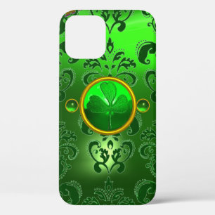 SAINT PATRICK'S DAY SHAMROCK GREEN DAMASK Case-Mate iPhone CASE