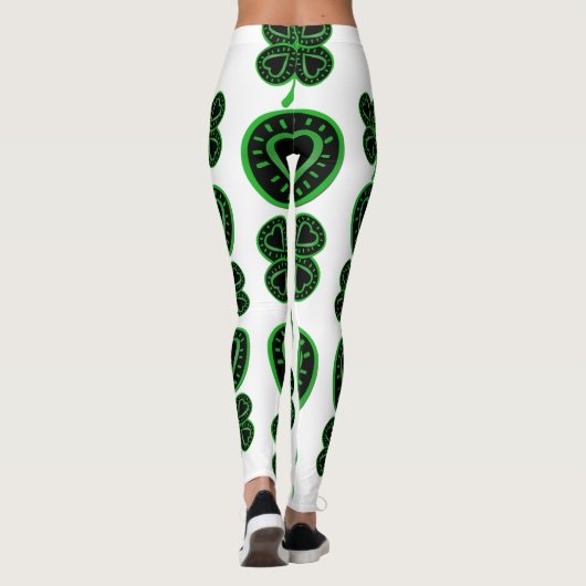 Saint Patrick's Day Shamrock Heart Leggings 4 (Achterkant)